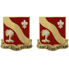 132nd Field Artillery Regiment Unit Crest (Fiant Rotae Rotare)